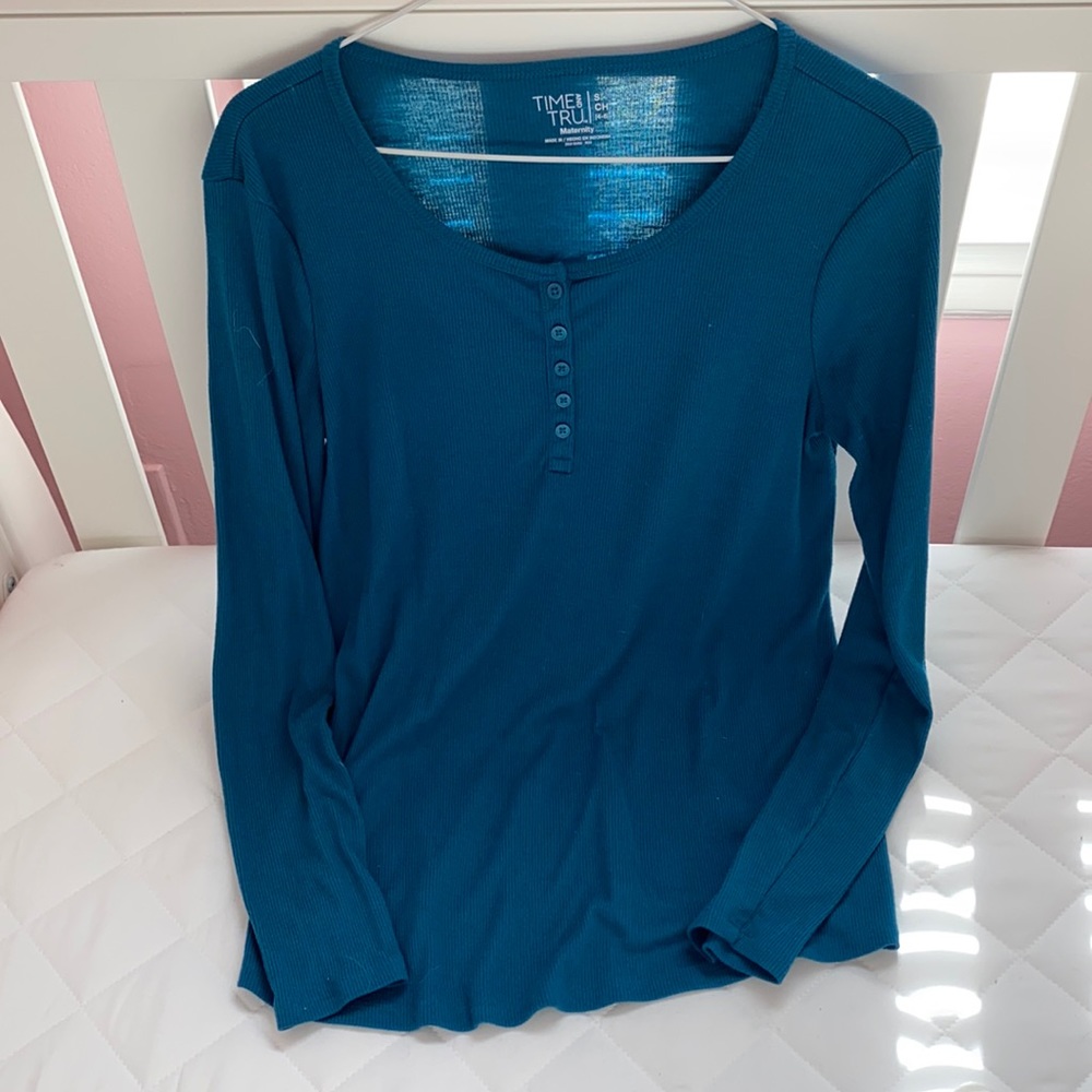 Time and Tru Long Sleeve Ribbed Maternity Top